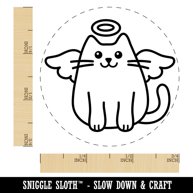 Cat Angel Self-Inking Rubber Stamp for Stamping Crafting Planners