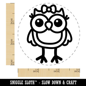 Cute Girl Owl with Bow Self-Inking Rubber Stamp for Stamping Crafting Planners