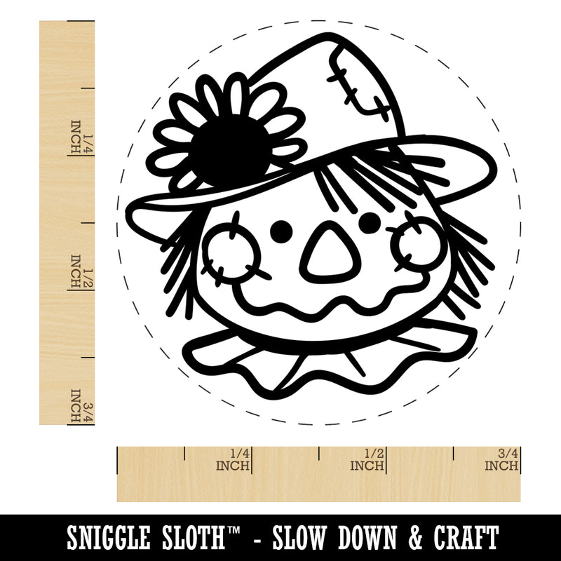 Cute Scarecrow Face Self-Inking Rubber Stamp for Stamping Crafting Planners