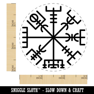 Viking Vegvisir Norse Protection Rune Self-Inking Rubber Stamp for Stamping Crafting Planners