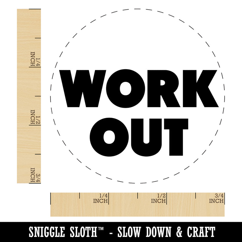 Work Out Bold Text Gym Exercise Self-Inking Rubber Stamp for Stamping Crafting Planners