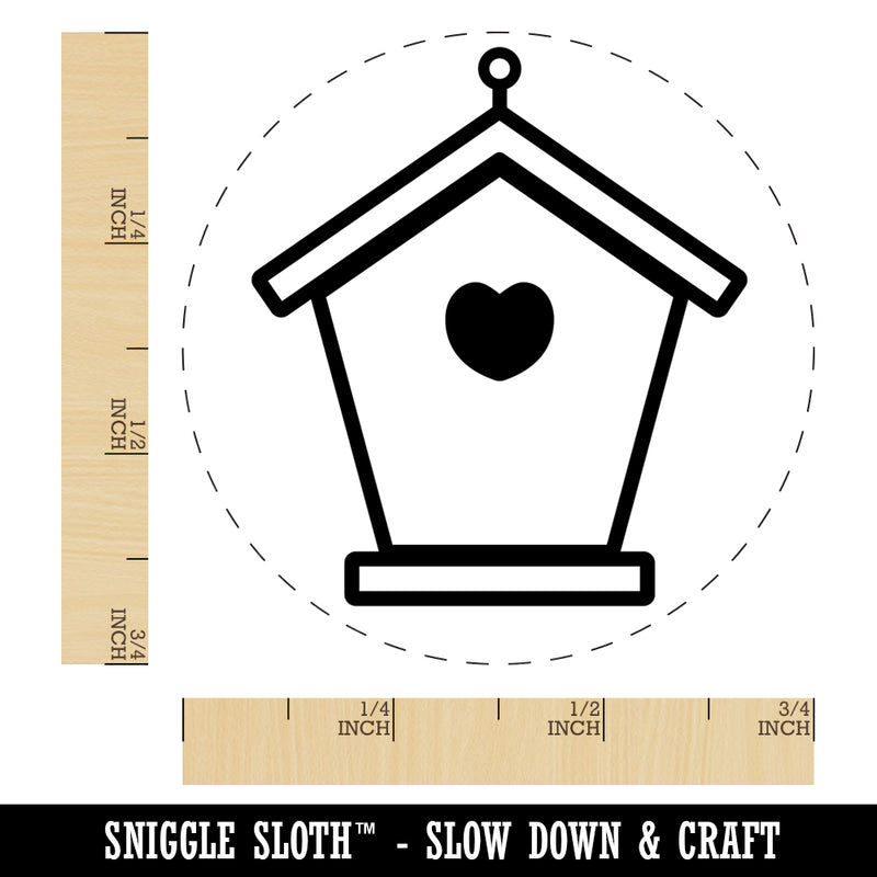Sweet Birdhouse with Heart Self-Inking Rubber Stamp for Stamping Crafting Planners