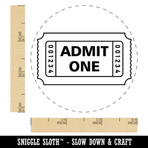 Classic Admit One Movie Raffle Ticket Self-Inking Rubber Stamp for Stamping Crafting Planners