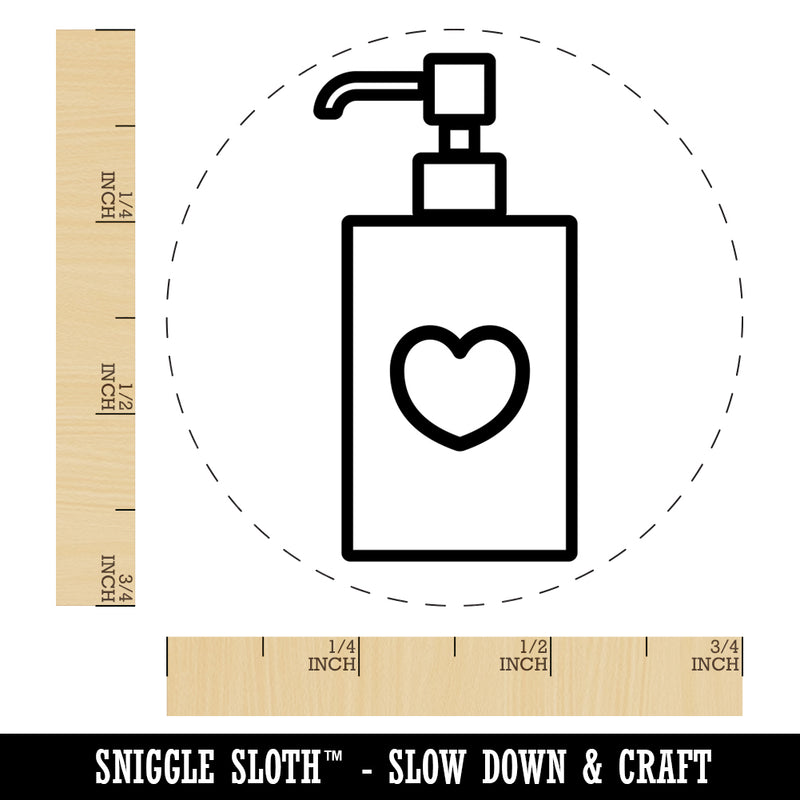 Soap Sanitizer Dispenser with Heart Self-Inking Rubber Stamp for Stamping Crafting Planners