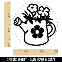 Cute Watering Can with Flowers Self-Inking Rubber Stamp for Stamping Crafting Planners