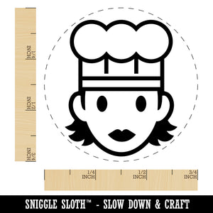 Occupation Chef Cook Woman Icon Self-Inking Rubber Stamp for Stamping Crafting Planners