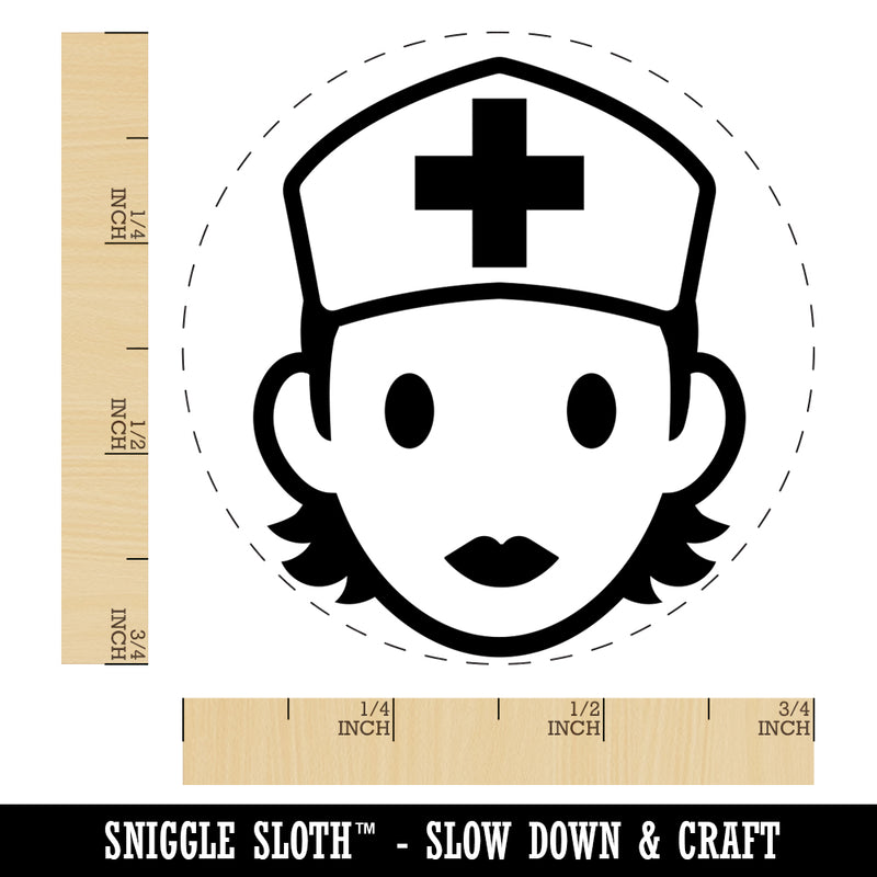 Occupation Medical Nurse Woman Icon Self-Inking Rubber Stamp for Stamping Crafting Planners