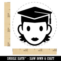 Occupation Student Graduate Cap Graduation Woman Icon Self-Inking Rubber Stamp for Stamping Crafting Planners