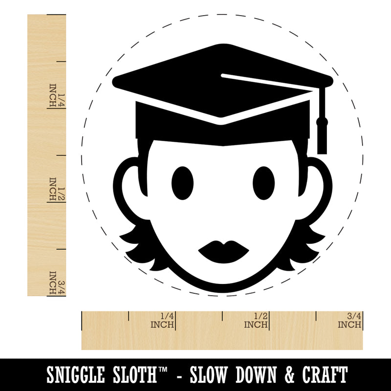 Occupation Student Graduate Cap Graduation Woman Icon Self-Inking Rubber Stamp for Stamping Crafting Planners