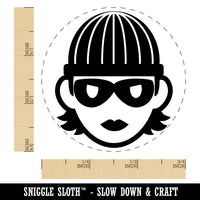 Occupation Thief Burglar Criminal Woman Icon Self-Inking Rubber Stamp for Stamping Crafting Planners