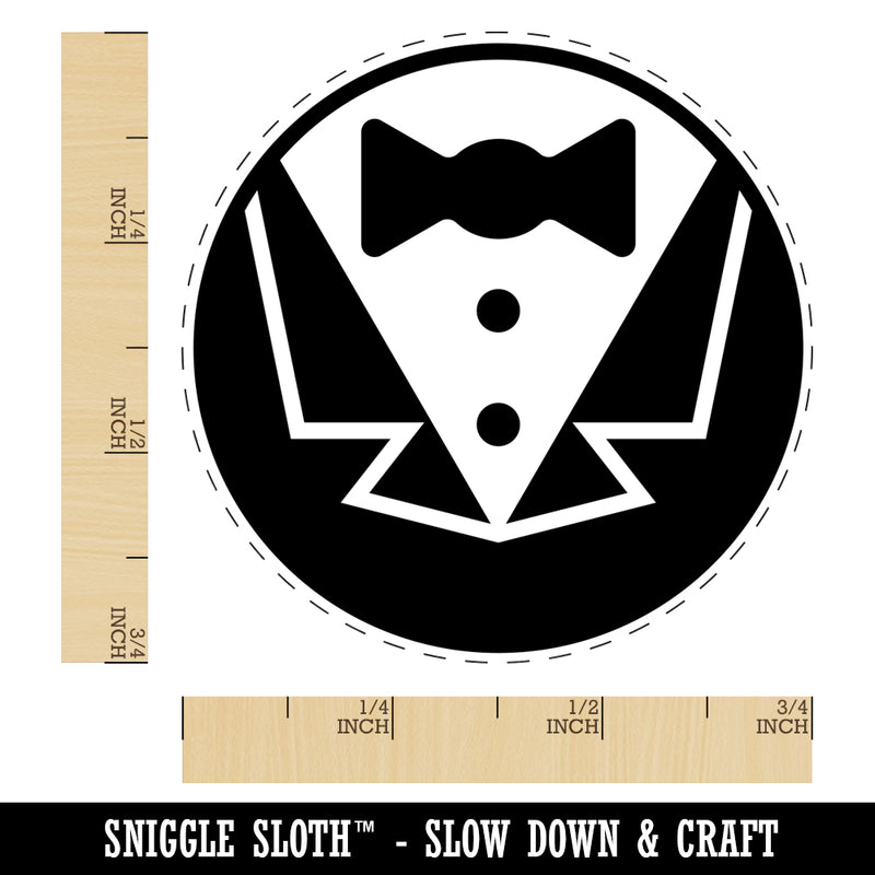 Tuxedo Groom Suit Bowtie Wedding Icon Self-Inking Rubber Stamp for Stamping Crafting Planners