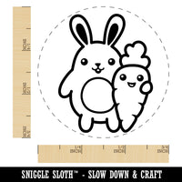 Bunny Carrot Friends Easter Self-Inking Rubber Stamp for Stamping Crafting Planners