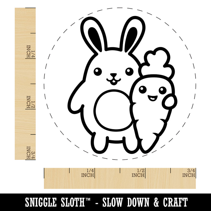 Bunny Carrot Friends Easter Self-Inking Rubber Stamp for Stamping Crafting Planners
