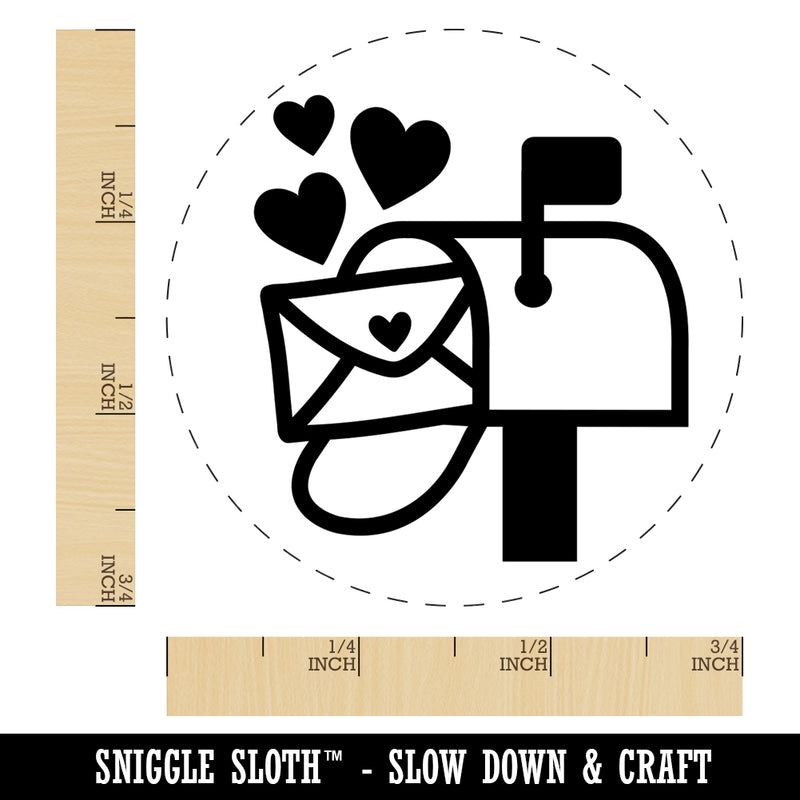 Cute Mailbox with Hearts Self-Inking Rubber Stamp for Stamping Crafting Planners