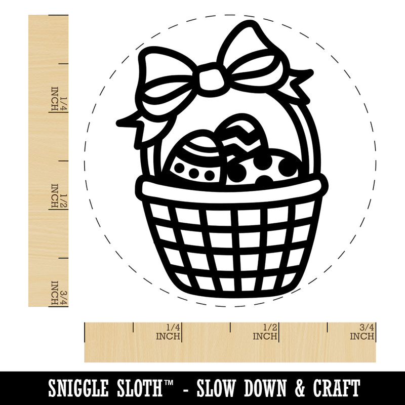 Easter Basket with Eggs Self-Inking Rubber Stamp for Stamping Crafting Planners