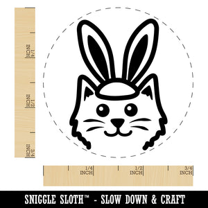 Easter Cat with Bunny Ears Self-Inking Rubber Stamp for Stamping Crafting Planners