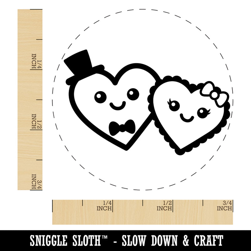 Heart Couple Love Anniversary Valentine's Day Self-Inking Rubber Stamp for Stamping Crafting Planners