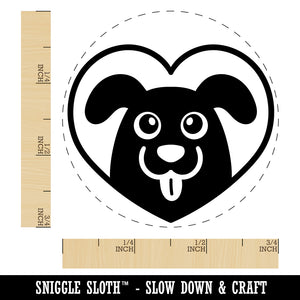 Dog Inside of Heart Love Self-Inking Rubber Stamp for Stamping Crafting Planners