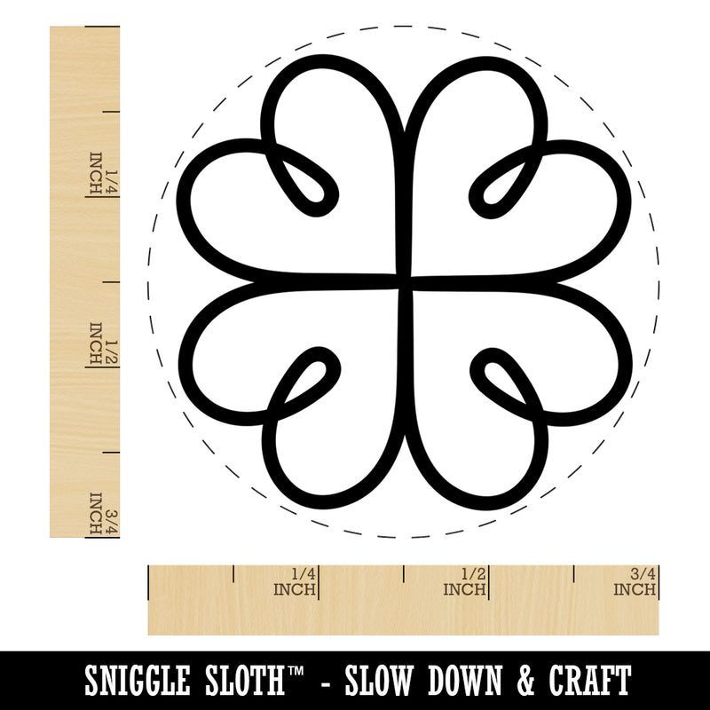 Four Leaf Lucky Clover Tribal Celtic Knot Self-Inking Rubber Stamp for Stamping Crafting Planners