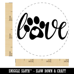 Love Script Paw Print with Heart Dog Cat Self-Inking Rubber Stamp for Stamping Crafting Planners