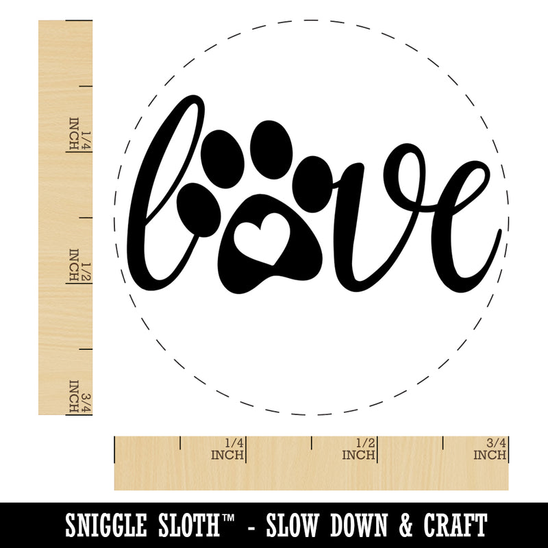 Love Script Paw Print with Heart Dog Cat Self-Inking Rubber Stamp for Stamping Crafting Planners