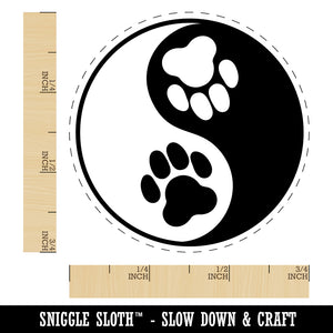 Paw Prints Ying Yang Cat Dog Self-Inking Rubber Stamp for Stamping Crafting Planners