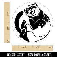 Silly Ferret on Back Self-Inking Rubber Stamp for Stamping Crafting Planners