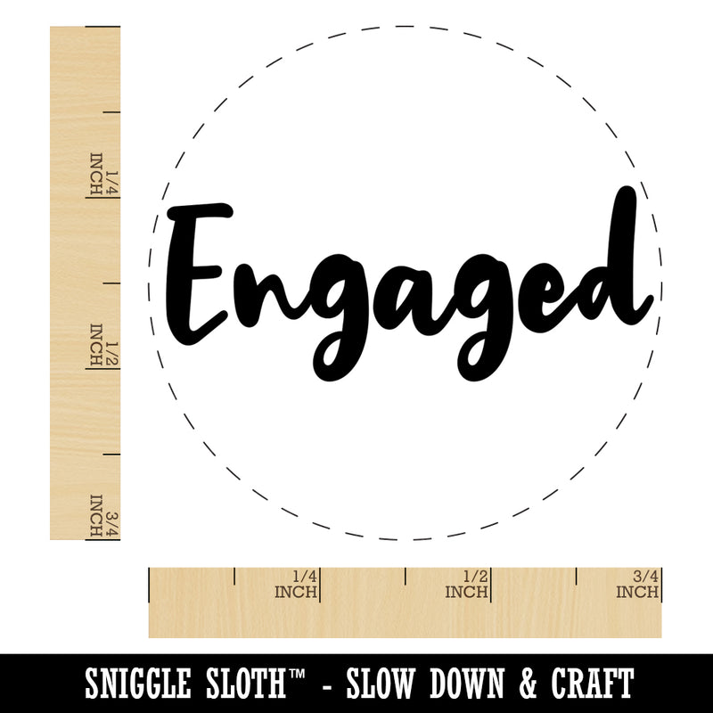 Engaged Engagement Wedding Cursive Text Self-Inking Rubber Stamp for Stamping Crafting Planners