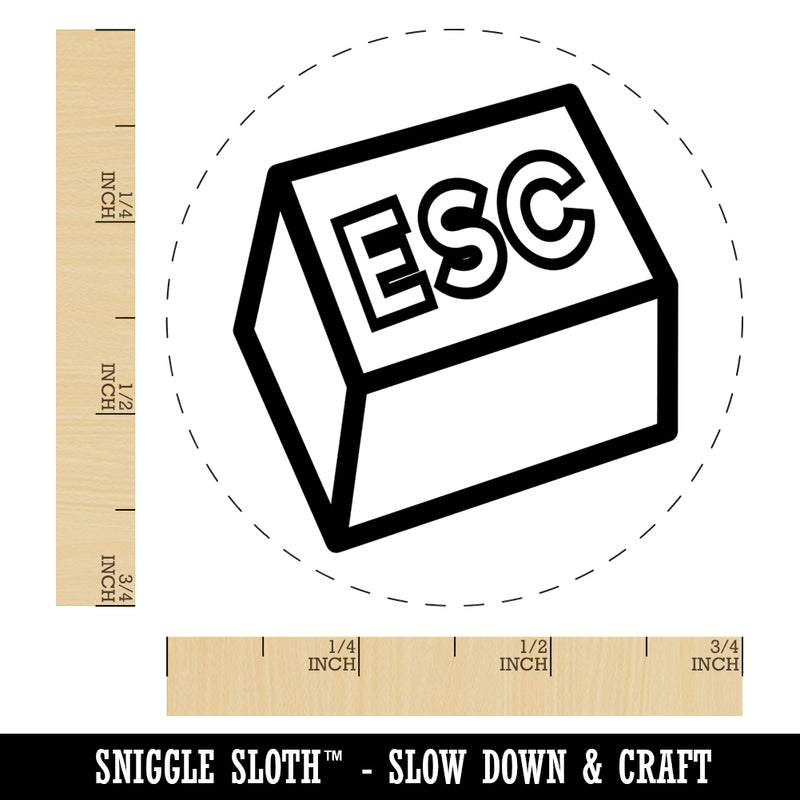 Escape Button Computer Keyboard Funny Self-Inking Rubber Stamp for Stamping Crafting Planners