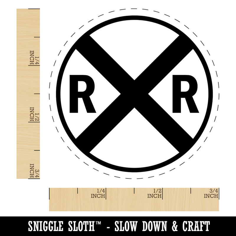 Railroad Crossing Train Self-Inking Rubber Stamp for Stamping Crafting Planners