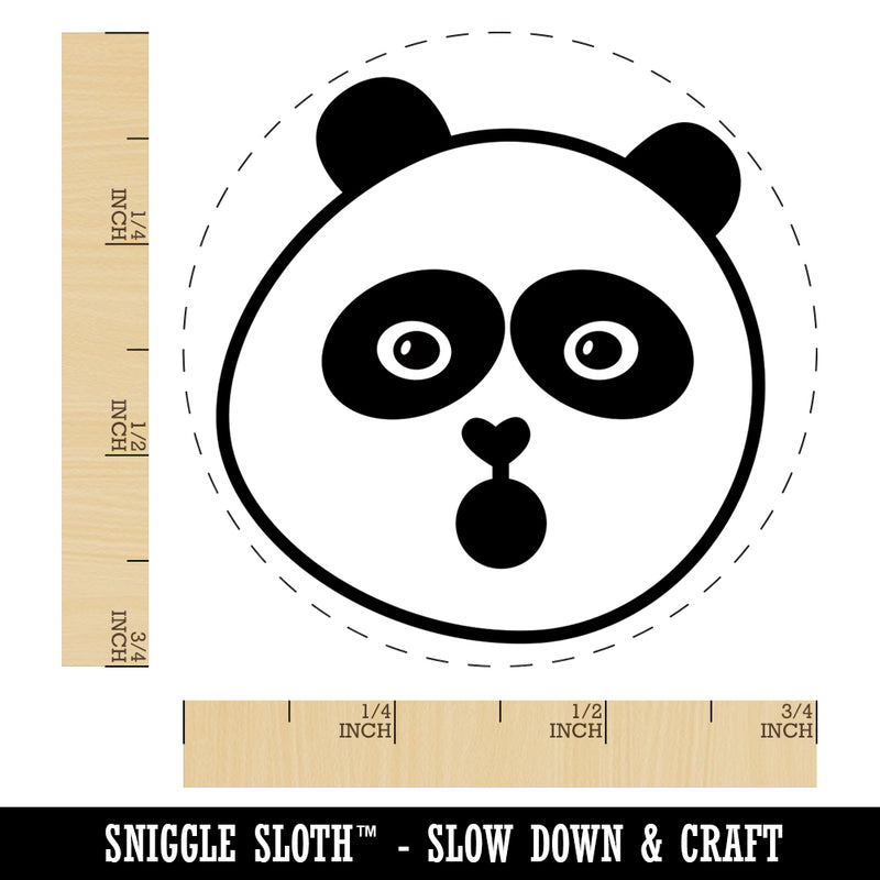 Surprised Panda Face Shocked Self-Inking Rubber Stamp for Stamping Crafting Planners