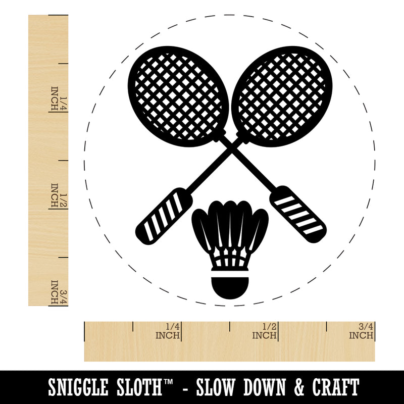 Badminton Rackets and Shuttlecock Birdy Self-Inking Rubber Stamp for Stamping Crafting Planners