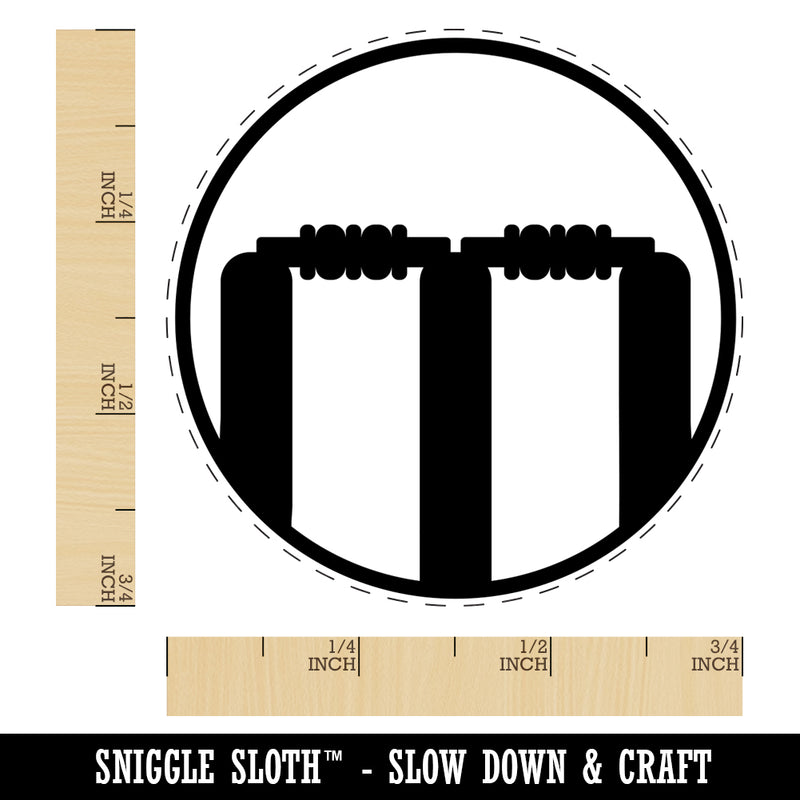 Cricket Sports Sumps Bails Wicket Self-Inking Rubber Stamp for Stamping Crafting Planners