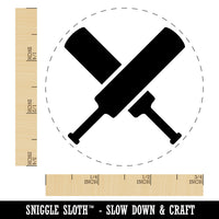 Crossed Cricket Bats Self-Inking Rubber Stamp for Stamping Crafting Planners