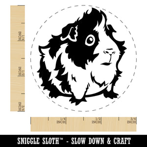 Cute and Hairy Abyssinian Guinea Pig Self-Inking Rubber Stamp for Stamping Crafting Planners