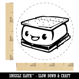 Cute Kawaii S'mores Marshmallow Self-Inking Rubber Stamp for Stamping Crafting Planners