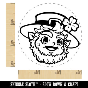 Cute Saint Patrick's Day Leprechaun Head Self-Inking Rubber Stamp for Stamping Crafting Planners