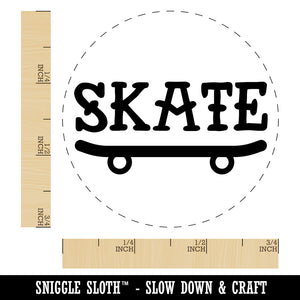 Skate Text on Skateboard Self-Inking Rubber Stamp for Stamping Crafting Planners