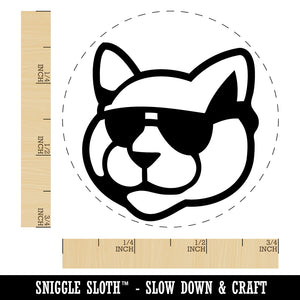 Cool Cat with Sunglasses Self-Inking Rubber Stamp Ink Stamper for Stamping Crafting Planners