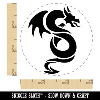 Winged Serpent Dragon Self-Inking Rubber Stamp Ink Stamper for Stamping Crafting Planners