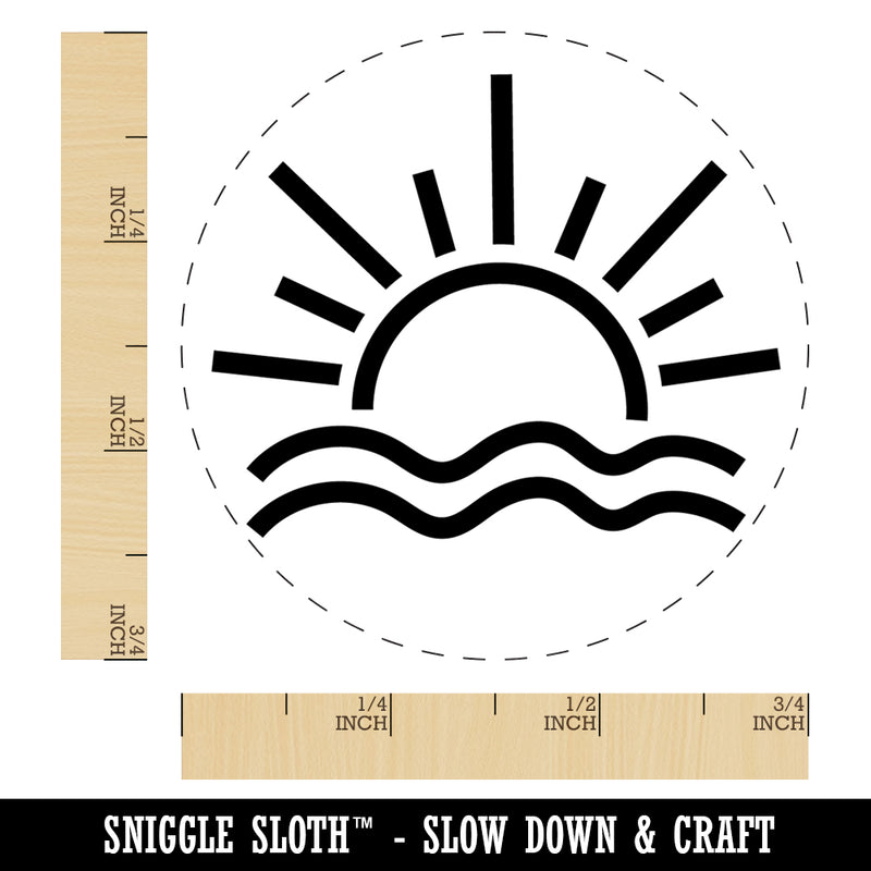 Sun and Waves Sunrise Sunset Self-Inking Rubber Stamp Ink Stamper for Stamping Crafting Planners