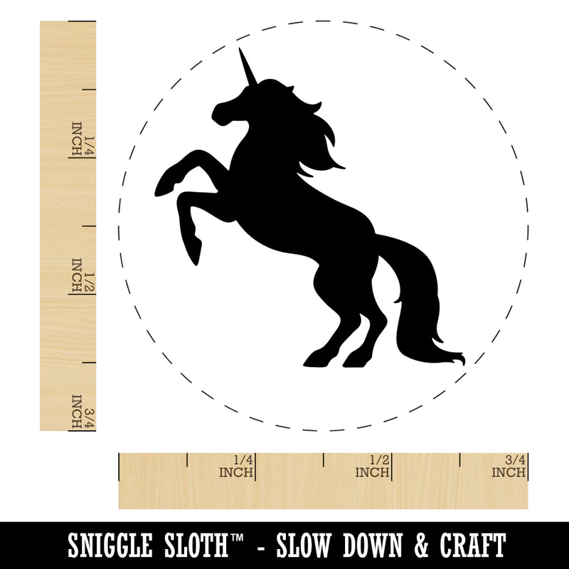 Majestic Unicorn Rearing Up Self-Inking Rubber Stamp Ink Stamper for Stamping Crafting Planners
