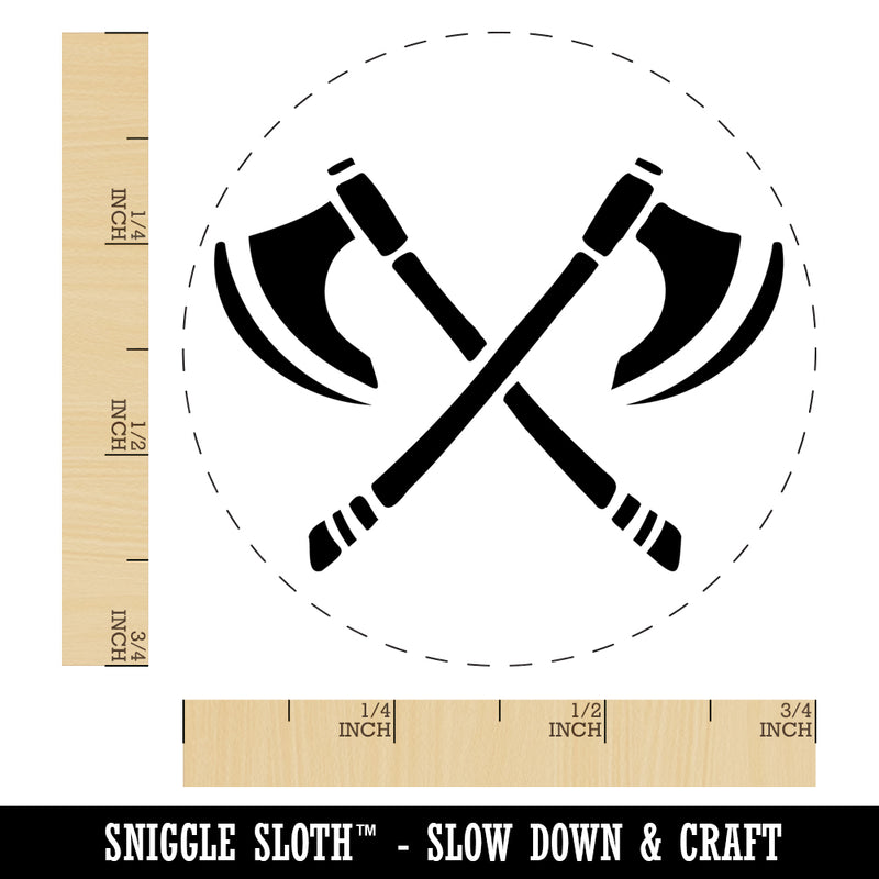 Crossed Viking Battle Axes Weapons Self-Inking Rubber Stamp Ink Stamper for Stamping Crafting Planners