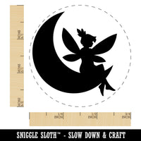 Fairy With Butterfly Wings Sitting on Moon Fantasy Self-Inking Rubber Stamp Ink Stamper for Stamping Crafting Planners