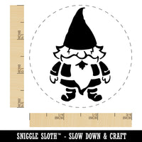 Whimsical Little Garden Gnome Self-Inking Rubber Stamp Ink Stamper for Stamping Crafting Planners