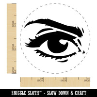 Woman's Left Eye with Eyebrow Mascara and Eye Shadow Self-Inking Rubber Stamp Ink Stamper for Stamping Crafting Planners