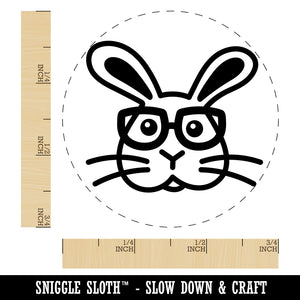 Bunny Rabbit Wearing Glasses Easter Self-Inking Rubber Stamp for Stamping Crafting Planners