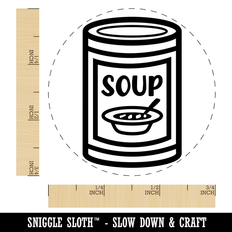 Can of Soup Self-Inking Rubber Stamp for Stamping Crafting Planners