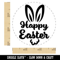 Happy Easter Bunny Rabbit Ears & Tail Self-Inking Rubber Stamp for Stamping Crafting Planners