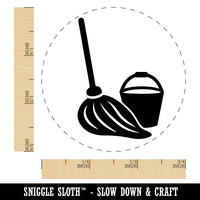 Mop and Bucket Cleaning Self-Inking Rubber Stamp for Stamping Crafting Planners